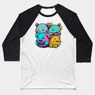 Wombie Zombats - Colorful And Playful Graphic Baseball T-Shirt